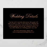 Traditional Formal Elegant Wedding Enclosure Card