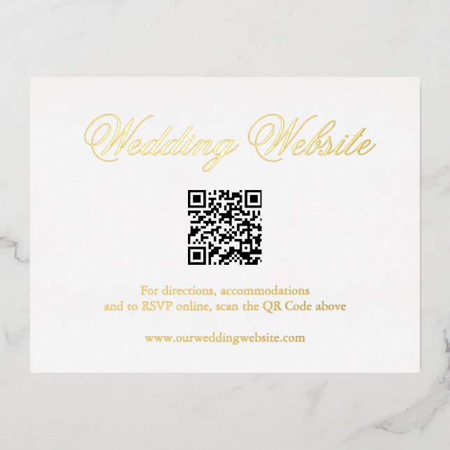 Traditional Formal QR Code Wedding Enclosure Card (Front)