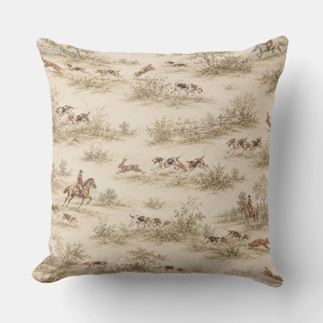 Traditional Foxhound Hunt Cushion (Front)