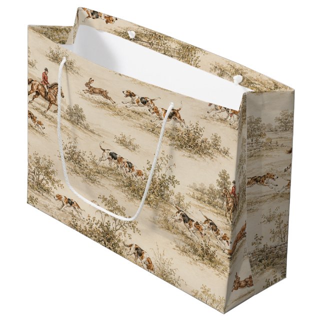 Traditional Foxhound Hunt Large Gift Bag (Front Angled)