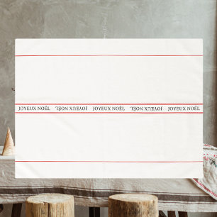 Traditional French Joyeux Noël Stripe Christmas Tablecloth