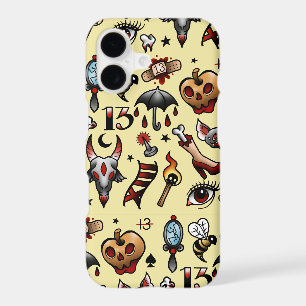 Traditional Friday 13th Tattoo Flash Phone Case