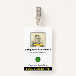 Traditional "FULL-TIME STAFF" Badge ID Badge