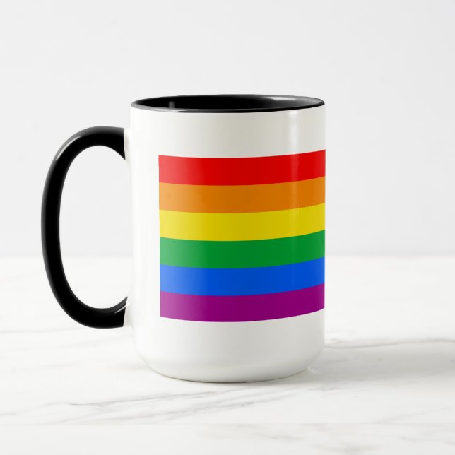 Traditional Gay Pride Flag Coffee Mug (Left)
