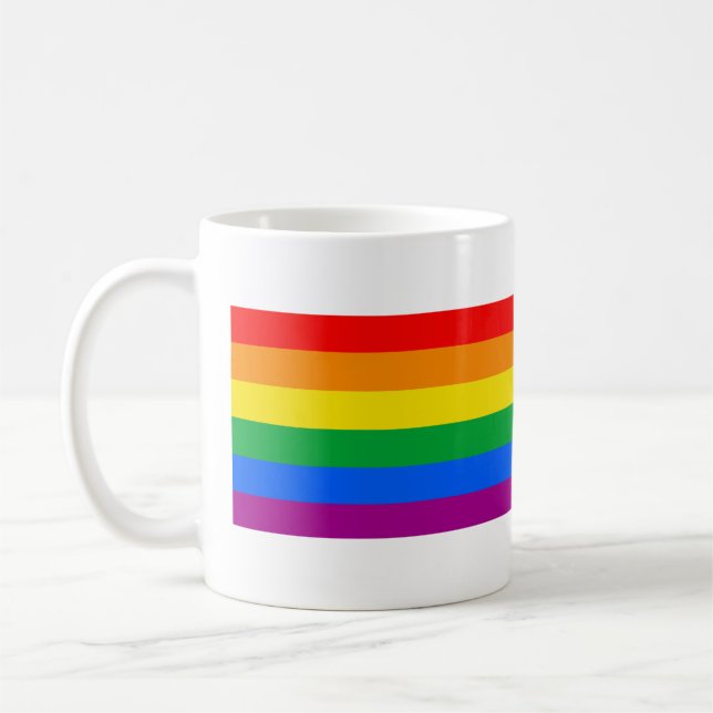 Traditional Gay Pride Flag Coffee Mug (Left)