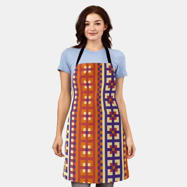 Traditional Geometric Ethnic Motif  Apron (Worn)