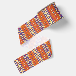 Traditional Geometric Ethnic Motif  Grosgrain Ribbon