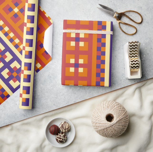 Traditional Geometric Ethnic Motif  Wrapping Paper (Crafts)
