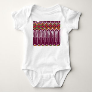 Traditional Geometric Ethnic Pattern Baby Bodysuit