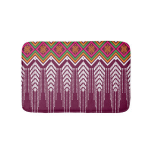 Traditional Geometric Ethnic Pattern Bath Mat