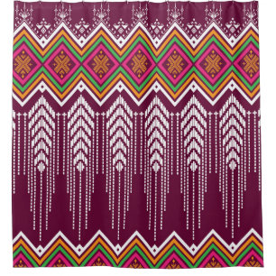 Traditional Geometric Ethnic Pattern Shower Curtain