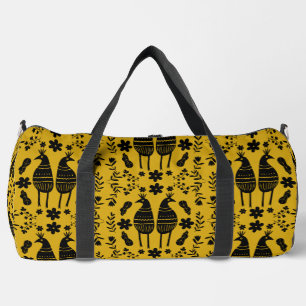 Traditional Germanic Folk Art Bird Duffle Bag
