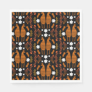Traditional Germanic Folk Art Bird Napkin