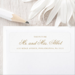 Traditional Gold Formal Wedding Return Address