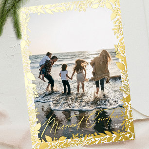 traditional gold frame Merry Christmas One Phot