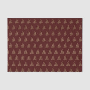 Traditional gold metallic Christmas tree red Tissue Paper