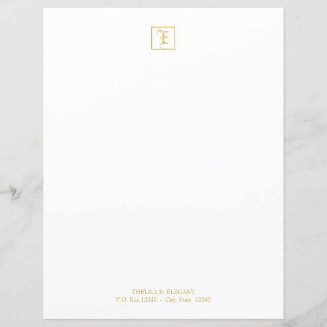 Traditional Gold Monogram Letter Sheet (Front)