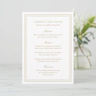 Traditional Gold Timeless Wedding Menu
