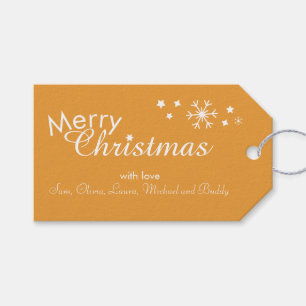 Traditional - Golden Orange Customisable Gift Tags