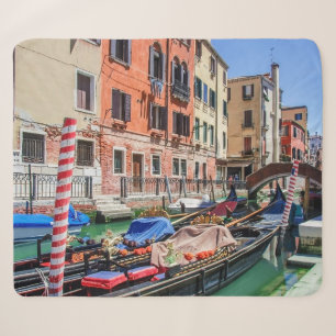 Traditional gondola in Venice Sherpa Blanket