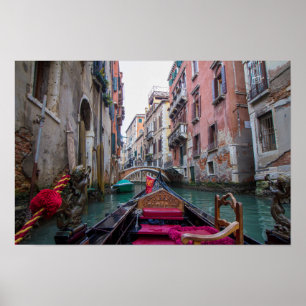 Traditional Gondola Ride Venice Narrow Canal Poster