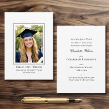 Traditional Graduation Announcement Card Photo