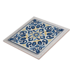 Traditional Greece Traditional Blue Art 1 Tile