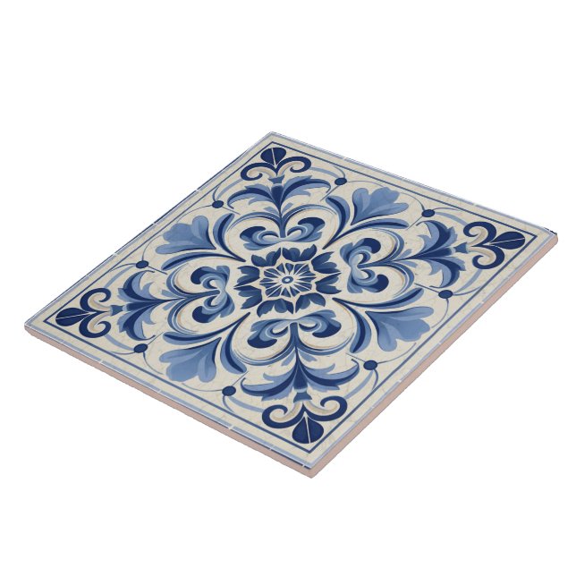 Traditional Greece Traditional Blue Art 4 Tile (Side)