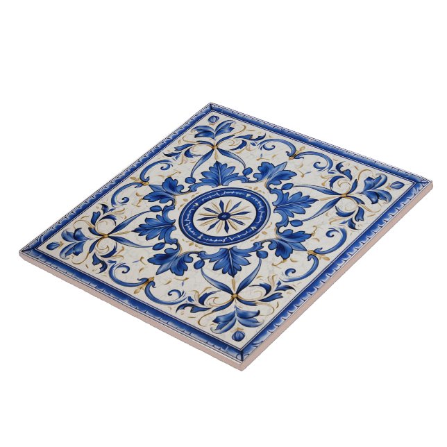 Traditional Greece Traditional Blue Art 5 Tile (Side)