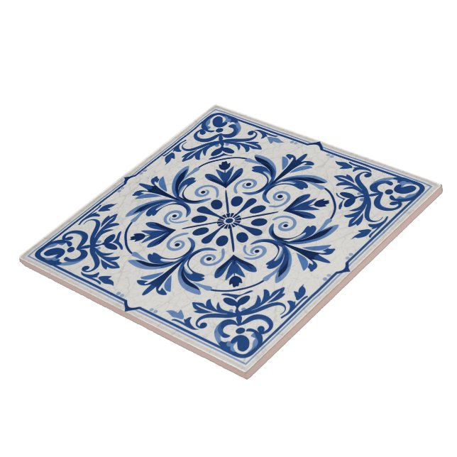 Traditional Greece Traditional Blue Art 6 Tile (Side)