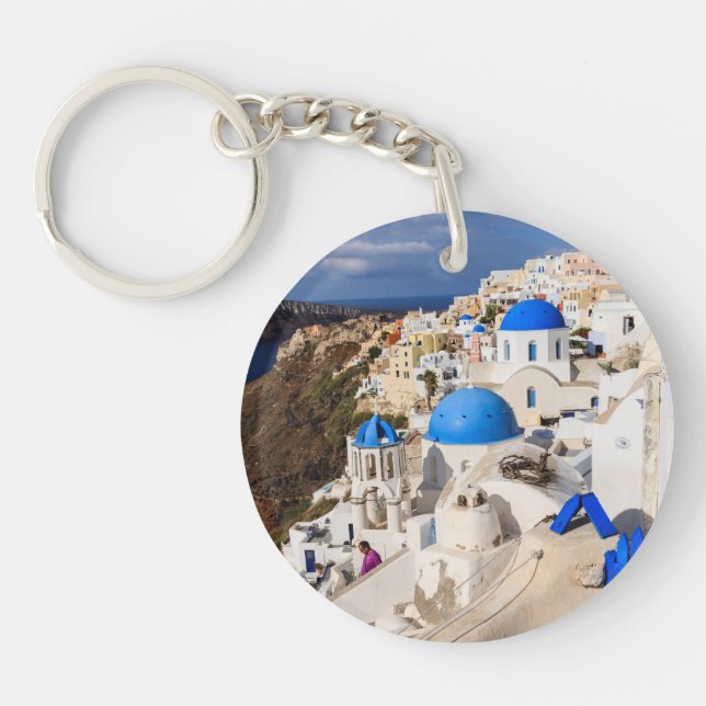 Traditional Greek Houses Key Ring (Front)