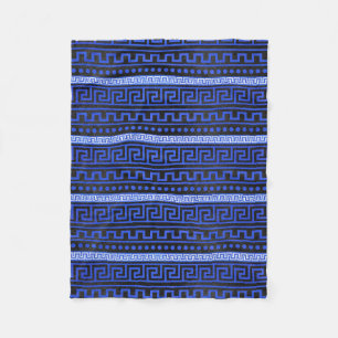 Traditional Greek Meander Pattern Fleece Blanket
