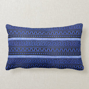Traditional Greek Meander Pattern Lumbar Cushion