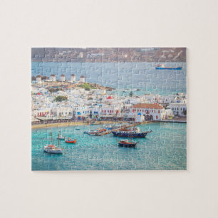 Traditional Greek Village Mykonos Island Greece Jigsaw Puzzle