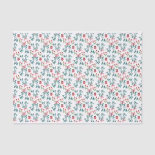 Traditional Green and Red Grand Millenial Pattern Tissue Paper