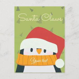 Traditional green and red Santa Postcard
