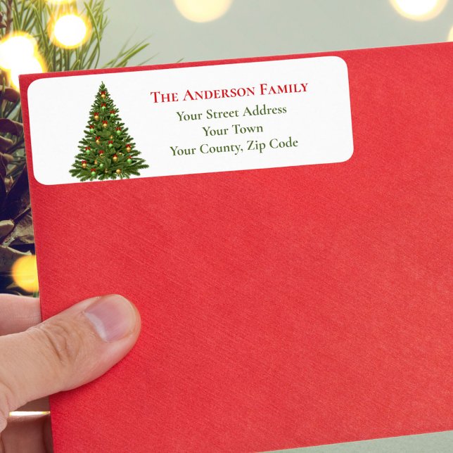 Traditional Green Christmas Fir Tree Red Bows Name (Creator Uploaded)