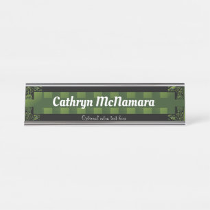 Traditional Green Irish Celtic Design Desk Name Plate