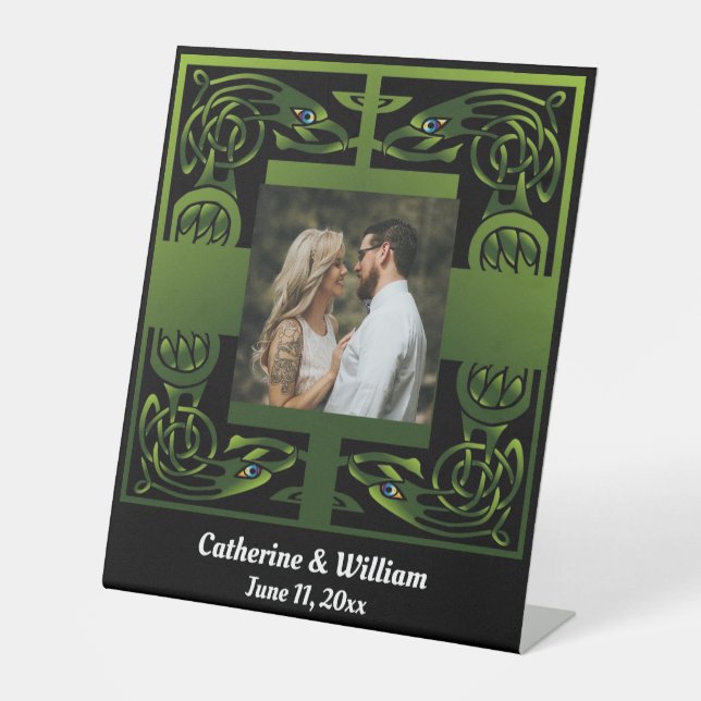 Traditional Green Irish Celtic Design     Pedestal Sign (Front)