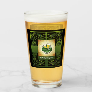 Traditional Green Irish Celtic Design w/ Your Logo Glass