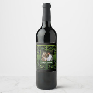 Traditional Green Irish Celtic       Wine Label