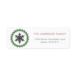 Traditional Green Wreath Snowflake Christmas