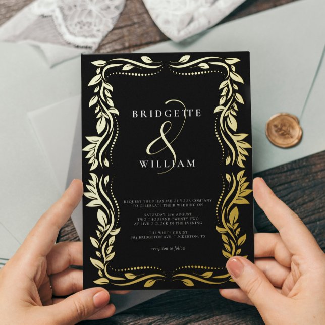 Traditional Greenery Classic Black & Gold Wedding (Creator Uploaded)