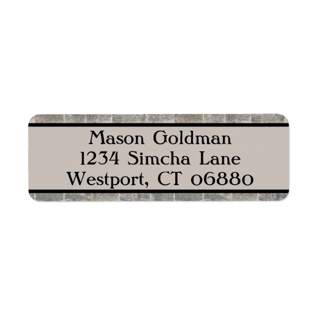 Traditional Grey Brick Return Address Label (Front)
