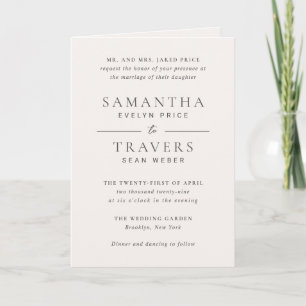 Traditional Grey Elegant Wedding Invitation