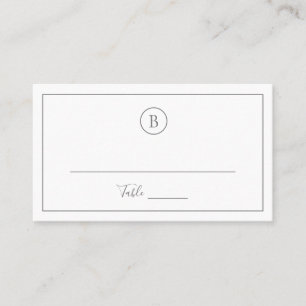Traditional Grey Elegant Wedding Place Card