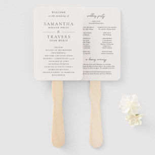 Traditional Grey Elegant Wedding Program Hand Fan
