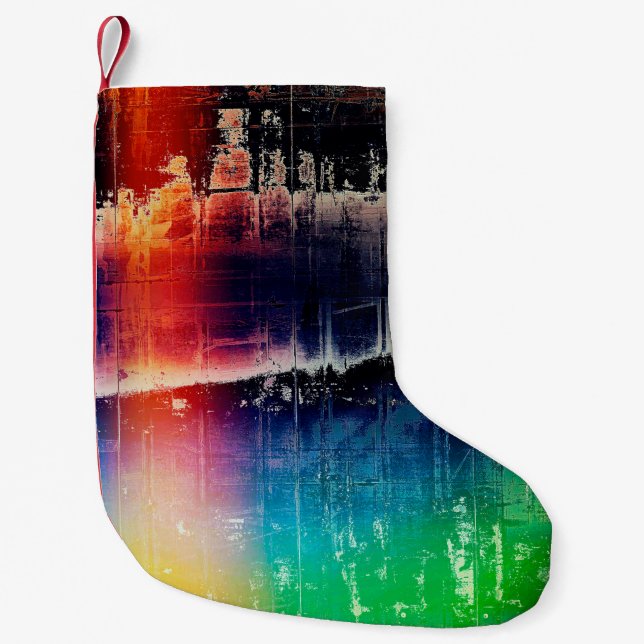 Traditional grunge background, scratched texture w small christmas stocking (Front)