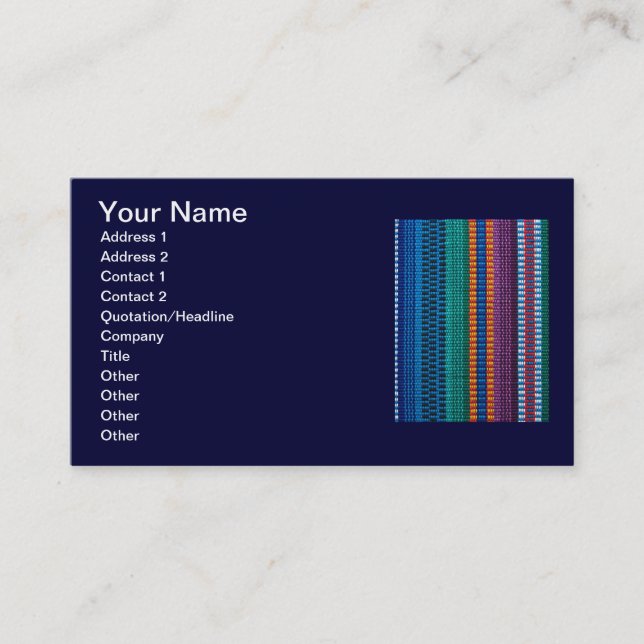 Traditional Guatemala fabric weave Business Card (Front)