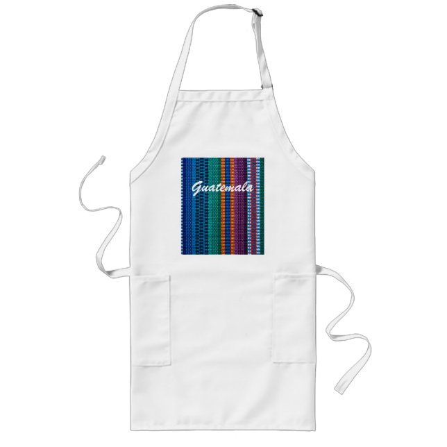 Traditional Guatemala fabric weave custom text Long Apron (Front)